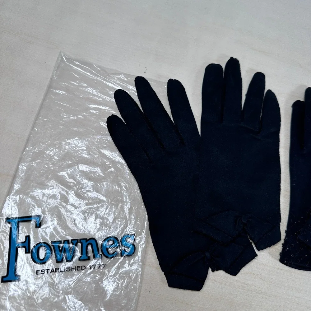 Vintage Black & Dark Green Gloves Lot‎ Fownes Crescendoe Leather Tailored Cotton